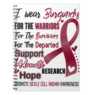 Sickle Cell Anaemia Awareness Month Ribbon Gifts Notebook