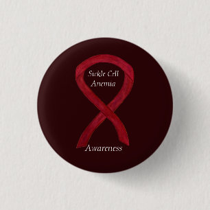 Sickle Cell Anaemia Awareness Ribbon Custom Button