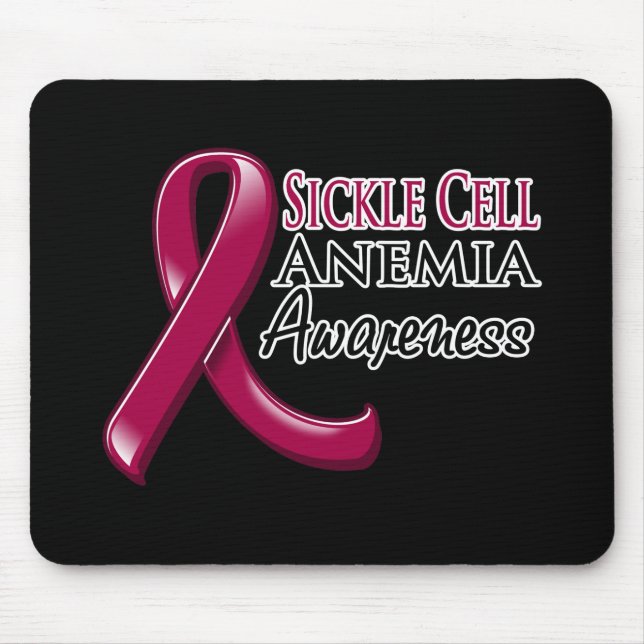 Sickle Cell Anaemia Awareness Ribbon Mouse Mat (Front)