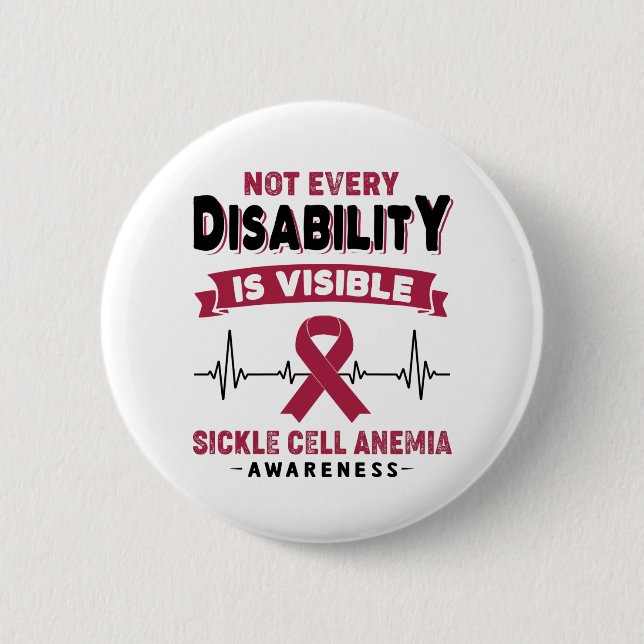Sickle Cell Anaemia Awareness Ribbon Support Gifts 6 Cm Round Badge (Front)
