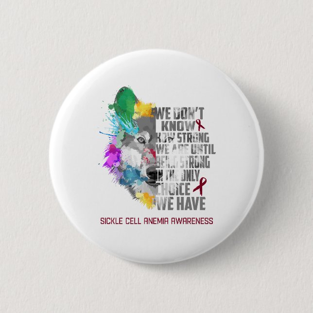 Sickle Cell Anaemia Awareness Ribbon Support Gifts 6 Cm Round Badge (Front)