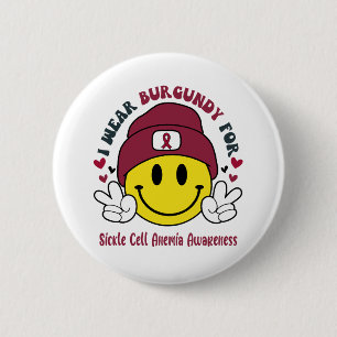 Sickle Cell Anaemia Awareness Ribbon Support Gifts 6 Cm Round Badge
