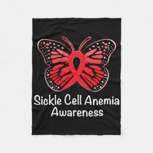 Sickle Cell Anaemia Awareness Warrior Support Red Fleece Blanket
