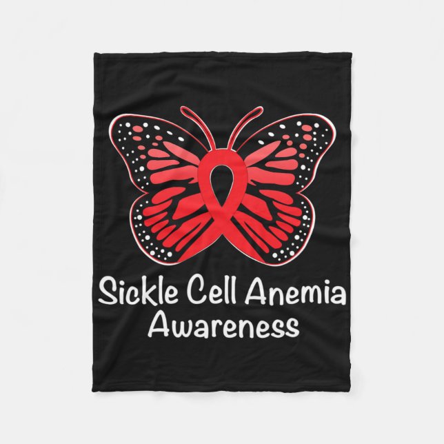 Sickle Cell Anaemia Awareness Warrior Support Red  Fleece Blanket (Front)