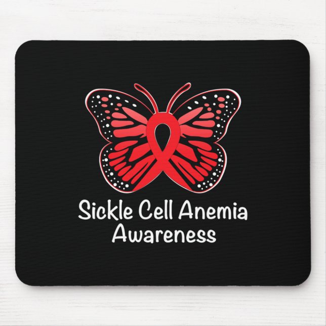 Sickle Cell Anaemia Awareness Warrior Support Red  Mouse Mat (Front)