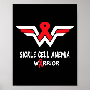 Sickle Cell Anaemia Awareness Warrior Support Red  Poster