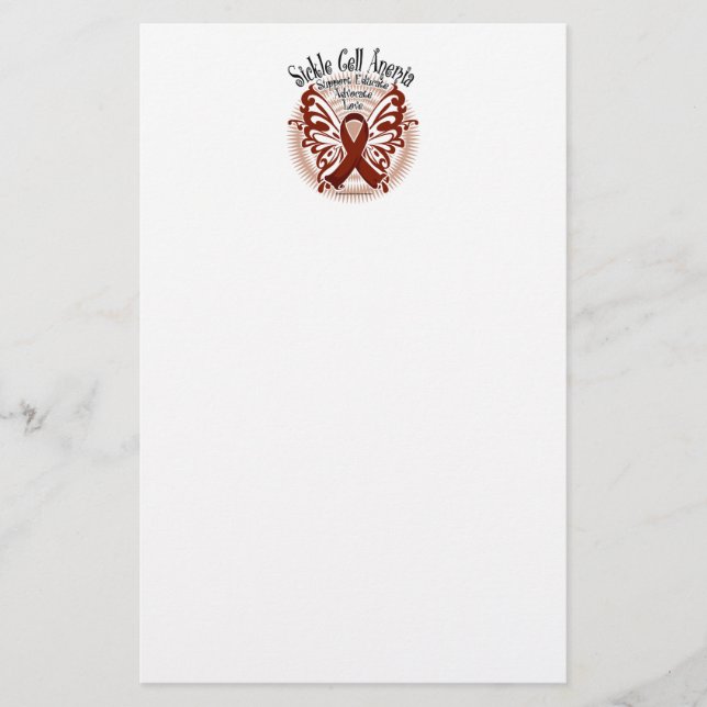Sickle Cell Anaemia Butterfly 3 Stationery (Front)
