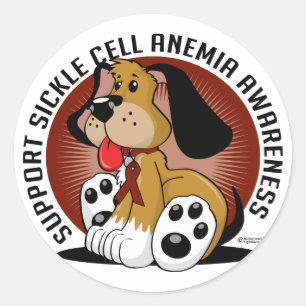 Sickle Cell Anaemia Dog Classic Round Sticker