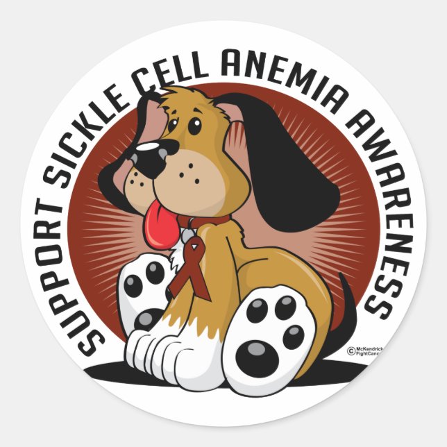 Sickle Cell Anaemia Dog Classic Round Sticker (Front)
