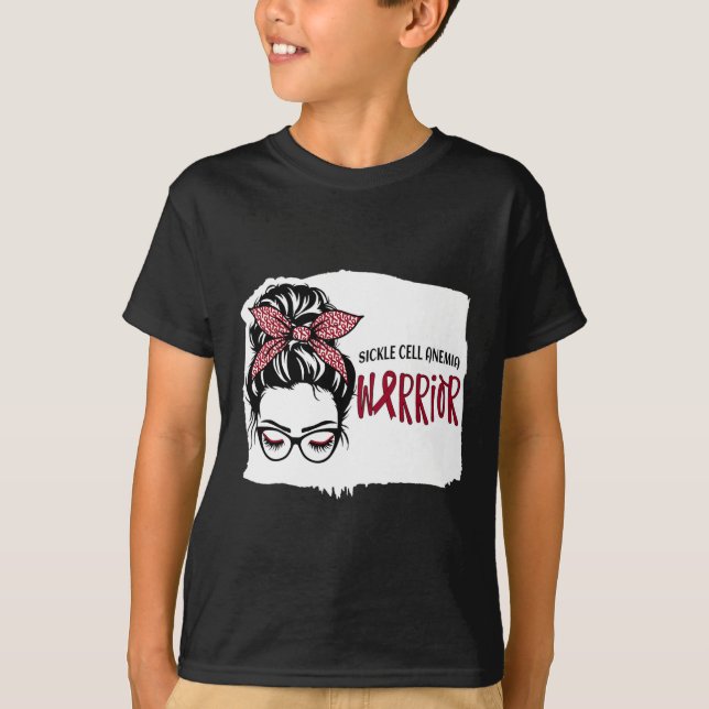 Sickle Cell Anaemia Warrior Awareness Support Mess T-Shirt (Front)