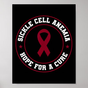 Sickle Cell Anaemia Warrior Scd Burgundy Awareness Poster