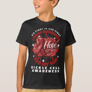 Sickle Cell Anaemia Wear Burgundy For My Son Survi T-Shirt
