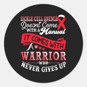 Sickle Cell Anemia Awareness Support Warrior Red R Classic Round Sticker