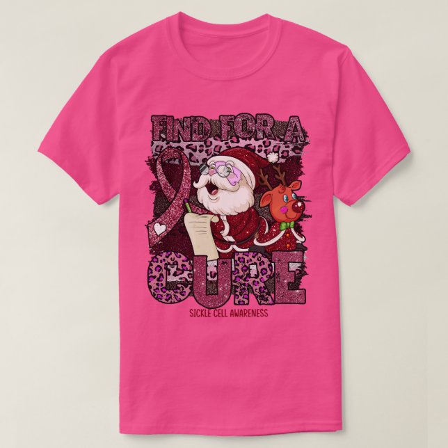 Sickle Cell Awareness Awareness leopard christmas  T-Shirt (Design Front)