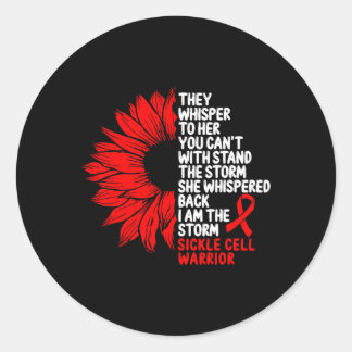 Sickle Cell Awareness Burgundy Ribbon I Am The Sto Classic Round Sticker