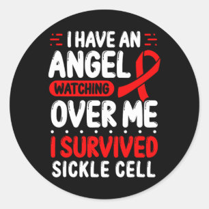 Sickle Cell Awareness Burgundy Ribbon Survivor Ang Classic Round Sticker