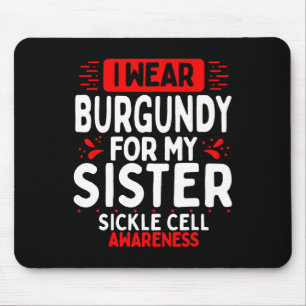Sickle Cell Awareness Burgundy Ribbon Twin Sibling Mouse Mat
