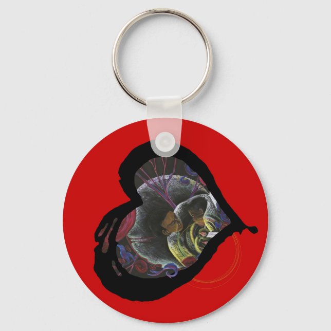 Sickle Cell Awareness Heart - Need not Suffer Key Ring (Front)