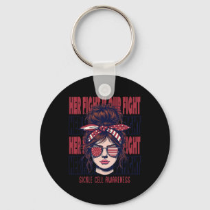 Sickle Cell Awareness Her Fight Is My Fight Burgun Key Ring