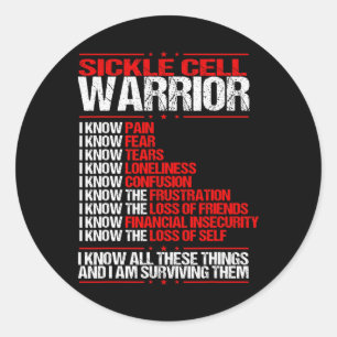 Sickle Cell Awareness I Know Pain Survivor Burgund Classic Round Sticker