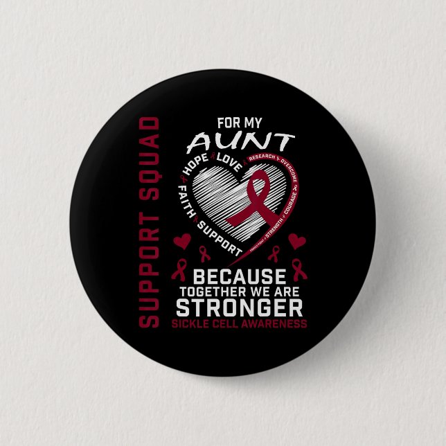 Sickle Cell Awareness Items Aunt Support Squad Fam 6 Cm Round Badge (Front)