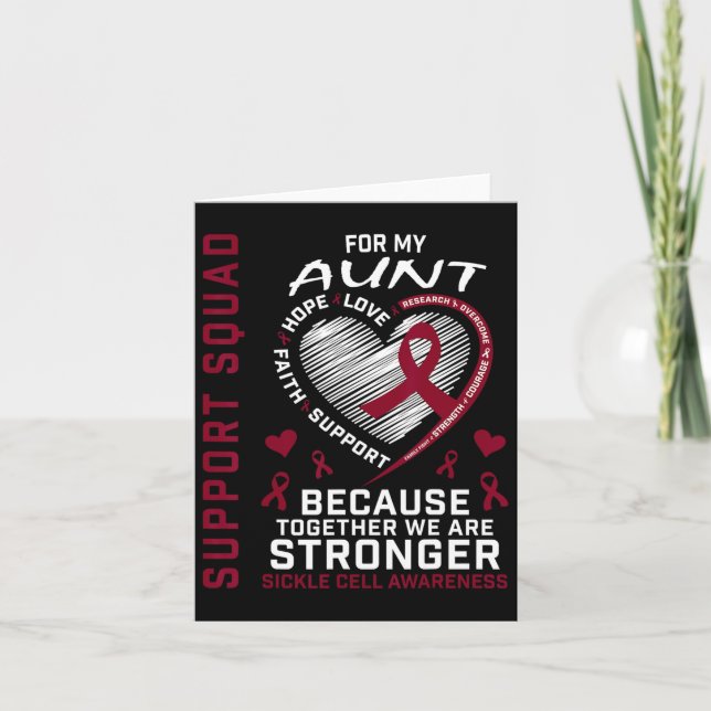 Sickle Cell Awareness Items Aunt Support Squad Fam Card (Front)