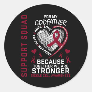 Sickle Cell Awareness Items Godfather Support Squa Classic Round Sticker