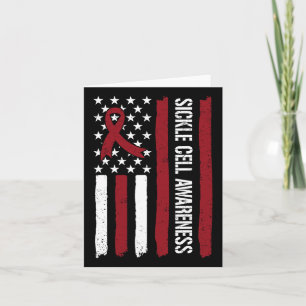 Sickle Cell Awareness Month American Flag Ribbon 1 Card