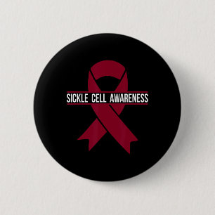 Sickle Cell Awareness Month Burgundy Ribbon  6 Cm Round Badge