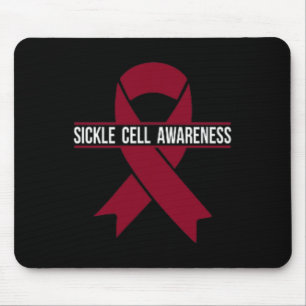 Sickle Cell Awareness Month Small Burgundy Ribbon Mouse Mat