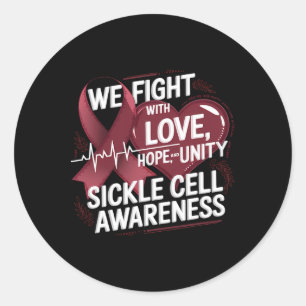 Sickle Cell Awareness Month We Fight With Love Hop Classic Round Sticker