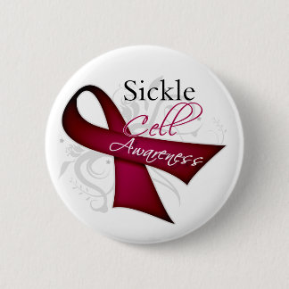 Sickle Cell Awareness Ribbon 6 Cm Round Badge