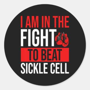 Sickle Cell Awareness Ribbon Beat Disease Warrior  Classic Round Sticker