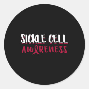 Sickle Cell Awareness Ribbon  Classic Round Sticker
