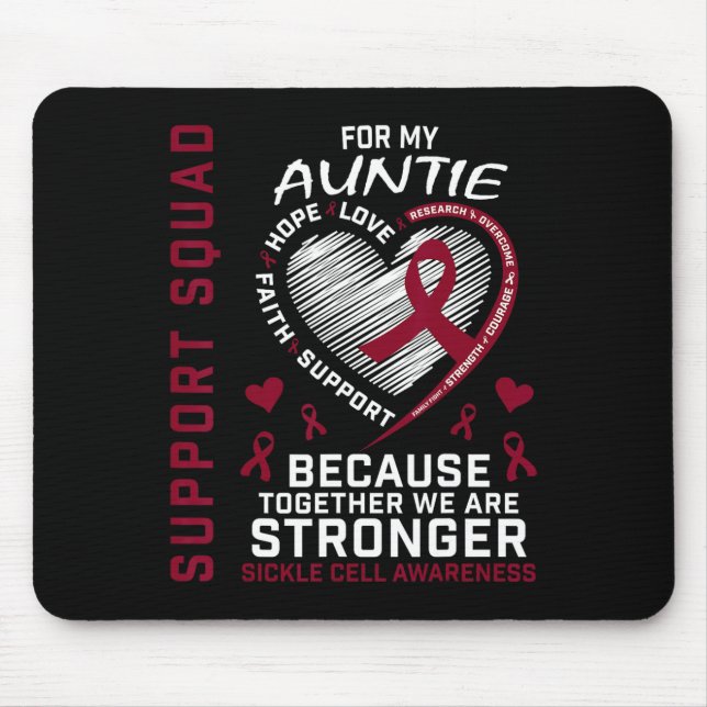 Sickle Cell Awareness Shirt Auntie Support Group S Mouse Mat (Front)