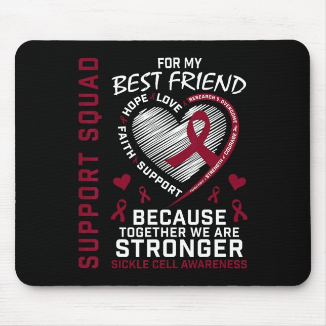 Sickle Cell Awareness Shirt Best Friend Support Gr Mouse Mat (Front)
