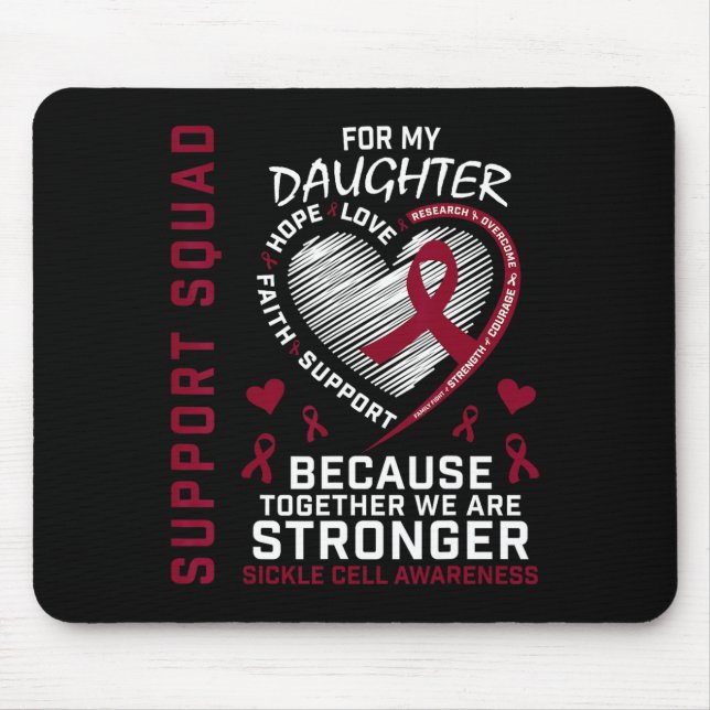 Sickle Cell Awareness Shirt Daughter Support Group Mouse Mat (Front)
