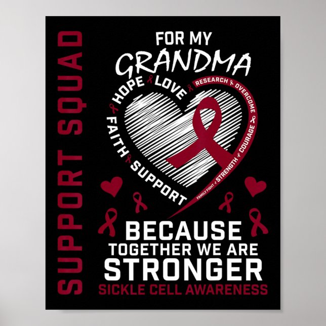 Sickle Cell Awareness Shirt Grandma Support Group  Poster (Front)