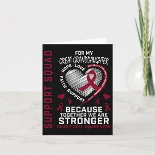 Sickle Cell Awareness Shirt Great Granddaughter Gr Card