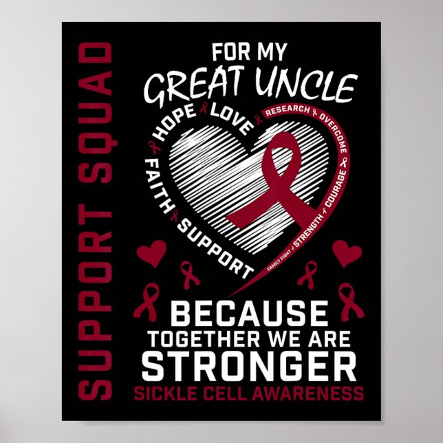 Sickle Cell Awareness Shirt Great Uncle Support Gr Poster (Front)