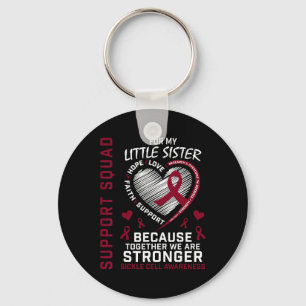 Sickle Cell Awareness Shirt Little Sister Group Te Key Ring