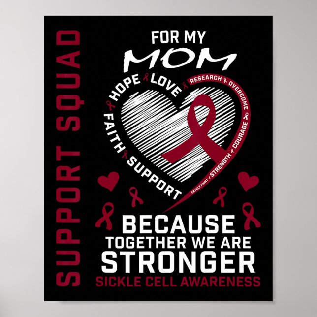 Sickle Cell Awareness Shirt Mum Support Group Tee  Poster (Front)