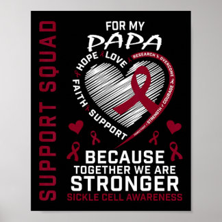 Sickle Cell Awareness Shirt Papa Support Group Tee Poster
