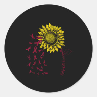 Sickle Cell Awareness Sunflower Burgundy Ribbon An Classic Round Sticker