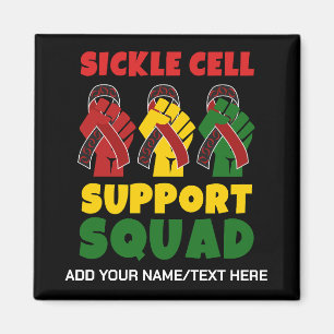 SICKLE CELL Awareness SUPPORT SQUAD Custom Name Magnet