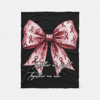Sickle Cell Awareness Together We Fight Burgundy B Fleece Blanket