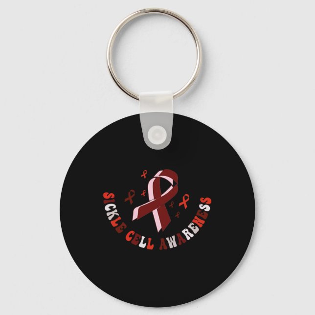 Sickle Cell Awareness World Sickle Cell Day Ribbon Key Ring (Front)