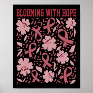 Sickle Cell Boho Flowers Bloom With Hope Burgundy Poster