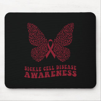 Sickle Cell Disease Awareness Burgundy Ribbon Mouse Mat