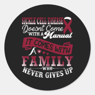Sickle Cell Disease Awareness Family Support Burgu Classic Round Sticker